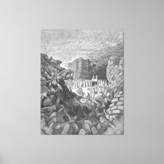 Gustave Doré - The Walls of Jericho Fall Down Leinwanddruck (Vorderseite)