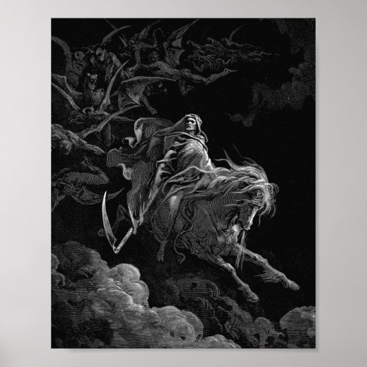 Gustave Dore - Tod auf dem blassen Pferd Poster (Vorne)