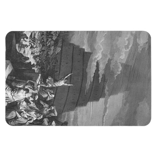 Gustave Dore Verwirrung Zungenturm von Babel Magnet (Horizontal)