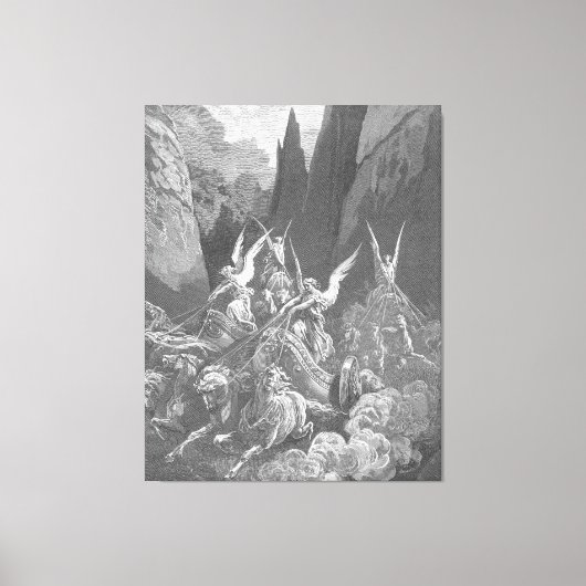 Gustave Doré - Zechariah's Vision of Four Chariots Leinwanddruck (Vorderseite)