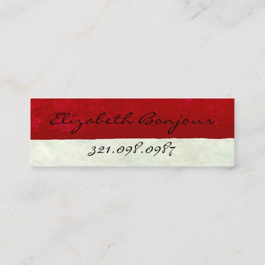 Gustave & Elizabeth ~ Business / Calling Cards Telefonnummerkarte (Rückseite)