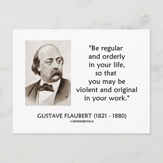 Gustave Flaubert gewalttätiges Original in Ihrer A Postkarte (Vorderseite)