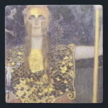 Gustave Klimts Pallas Athene von 1898 Steinuntersetzer<br><div class="desc">Ein atemberaubendes Gemälde eines gefeierten Malers,  das den Schweiß aus Ihrem Glas aufnehmen kann! Fügen Sie Ihrer Zuhause ein wenig Kunst hinzu,  ohne Löcher in die Wände zu stecken.</div>