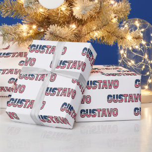 Gustavo Vorname Name USA US Geschenkpapier Papier