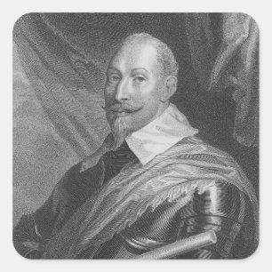 Gustavus Adolphus II. König von Schweden Quadratischer Aufkleber