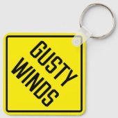 Gusty Winds Metal Square Schlüsselanhänger (Rückseite)