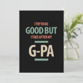 Gut aber G-Pa | Großvatergeschenk Einladung (Stehend Vorderseite)