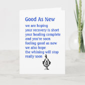 Gut als neu karte (Vorderseite)