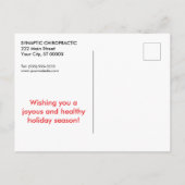 Gut angepasstes Weihnachts-Chiropraktikum Feiertagspostkarte (Rückseite)