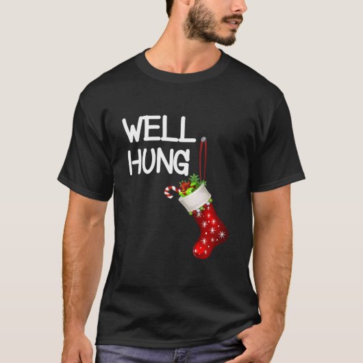Gut aufgehängter Weihnachtsfest-Strumpf T-Shirt (Vorderseite)