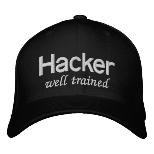 Gut ausgebildete Black Hat Hacker Bestickte Kappe (Vorderseite)