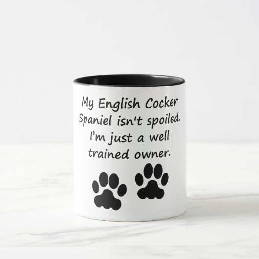 Gut ausgebildeter Englisch-Cocker spaniel-Inhaber Tasse (Zentrum)