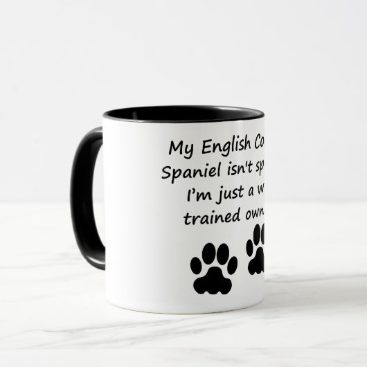 Gut ausgebildeter Englisch-Cocker spaniel-Inhaber Tasse (Vorderseite Links)