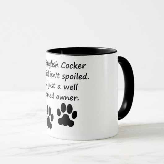 Gut ausgebildeter Englisch-Cocker spaniel-Inhaber Tasse (VorderseiteRechts)