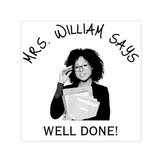 Gut ausgebildetes Foto & Name Niedlicher einfacher Permastempel (Design)