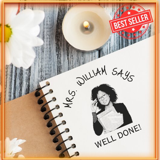 Gut ausgebildetes Foto & Name Niedlicher einfacher Permastempel