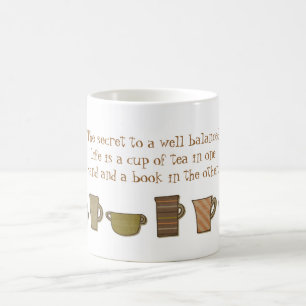 Gut ausgewogene Leben-Tasse Tee Buch-Tasse Kaffeetasse