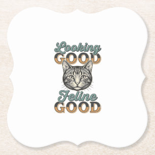 Gut Aussehende Feline Gute Vintage-Katze Design_1 Untersetzer