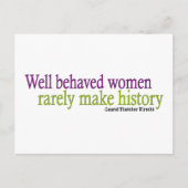 Gut benommen Frauen Zitat Postkarte (Vorderseite)