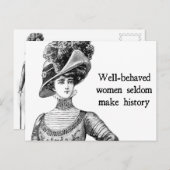 Gut benützte Frauen machen Geschichte selten Postk Postkarte (Vorne/Hinten)