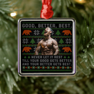 Gut Besser Am Besten Hässliche Weihnachtskostümfot Ornament Aus Metall