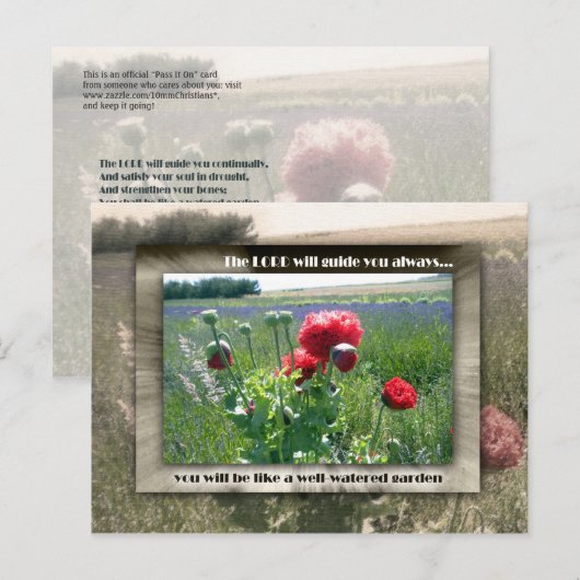 Gut bewässerter Garten Postkarte (Vorne/Hinten)