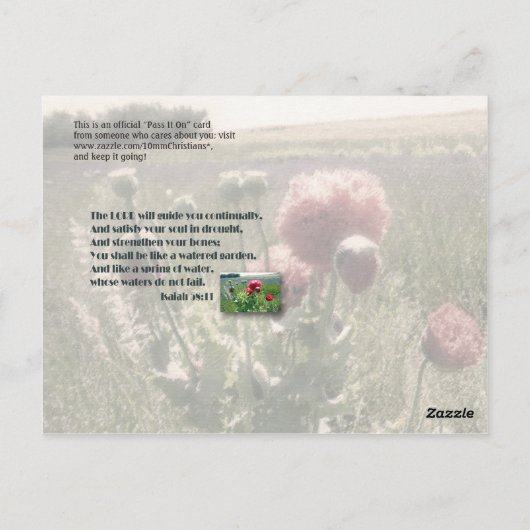 Gut bewässerter Garten Postkarte (Rückseite)