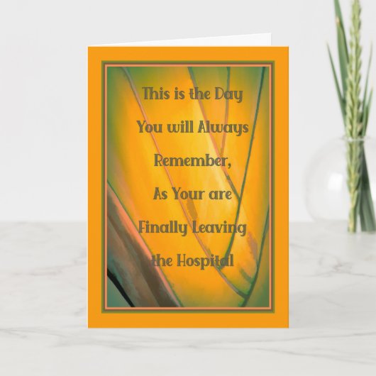 Gut Card, COVID-19 Tag Verlassend Krankenhaus Karte (Vorderseite)