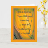 Gut Card, COVID-19 Tag Verlassend Krankenhaus Karte (Gelbe Blume)