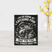 Gut darin, lustiges Fischfangdesign Karte (Gelbe Blume)