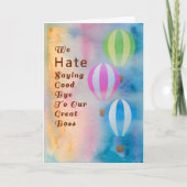 Gut durch Boss Card, Wasserfarbe Heißluftballons Karte (Vorderseite)