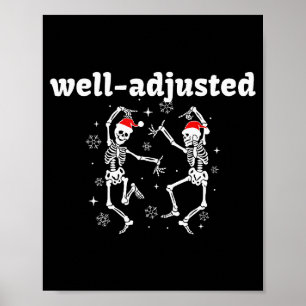 Gut eingestellter Skelett-Weihnachtsmann-Hut Chiro Poster