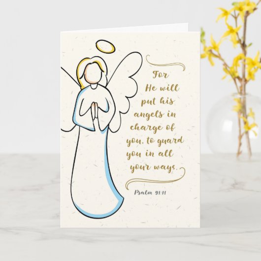 Gut, er wird seine Engel für dich verantwortlich m Karte (Gelbe Blume)