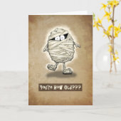 Gut erhaltene Alte Cartoon Mummy Birthday Card Karte (Gelbe Blume)