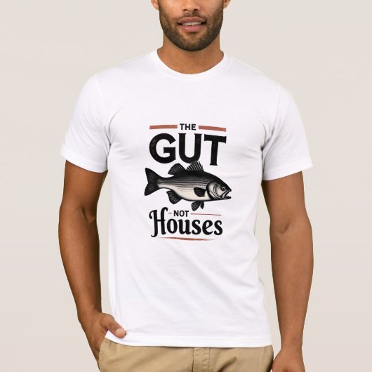 GUT FISH NOT HOUSES Retro Fishing Shirt (Vorderseite)