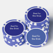Gut für ein Getränk blau weiß Pokerchips (Stapel)