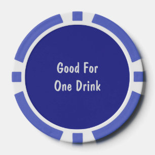 Gut für ein Getränk blau weiß Pokerchips