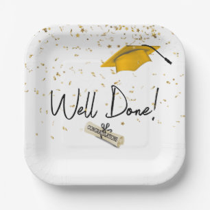 Gut gefertigter Abschluss-Confetti mit Goldkappe Pappteller