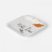 Gut gefertigter Abschluss Gold Confetti mit Orange Pappteller (Gewinkelt)