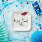 Gut gefertigter Abschluss Gold Confetti mit roter  Pappteller (Party)