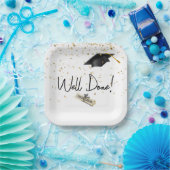 Gut gefertigter Abschluss Gold Confetti mit schwar Pappteller (Party)