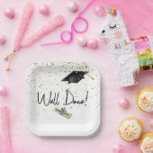 Gut gefertigter Abschluss Gold Confetti mit schwar Pappteller (Party)