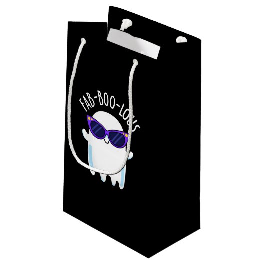 Gut Gefühl Funny Anatomie Intestine Pun Dark BG Kleine Geschenktüte (Rückseite Schrägansicht)