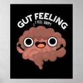 Gut Gefühl Funny Anatomie Intestine Pun Dark BG Poster (Vorne)