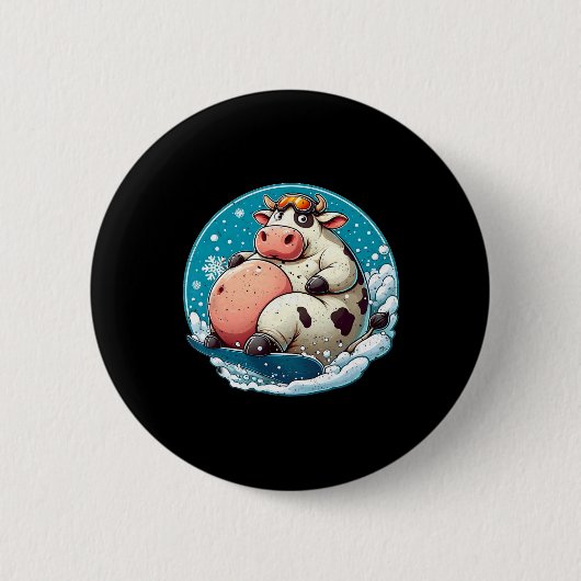 Gut gefüttert Snowboarden Button (Vorderseite)