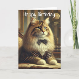 Gut gekleidete Cat Happy Birthday Card Feiertagskarte