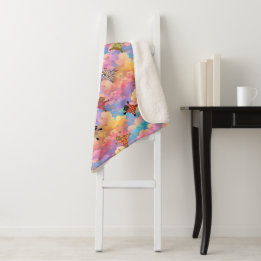 Gut gekleidete Katzen, die in den Wolken Paw Print Sherpadecke