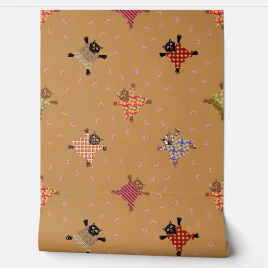 Gut gekleidete Katzen, die Paw Prints im Sand hers Tapete (Abrollen)