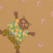 Gut gekleidete Katzen, die Paw Prints im Sand hers Tapete (Naht)