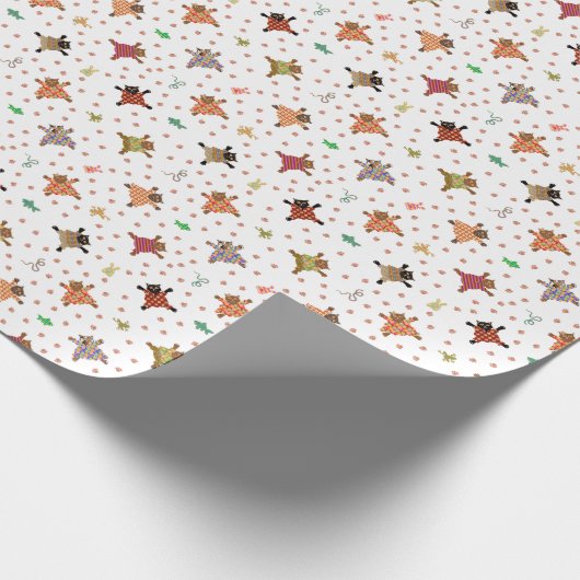 Gut gekleidete Katzen machen Schneegel Geschenkpapier (Ecke)